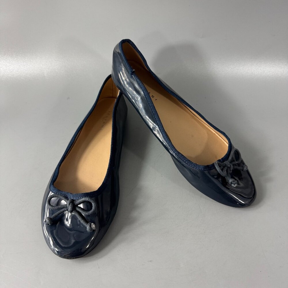 Galvani Blue Patent Leather Flats, Size 39